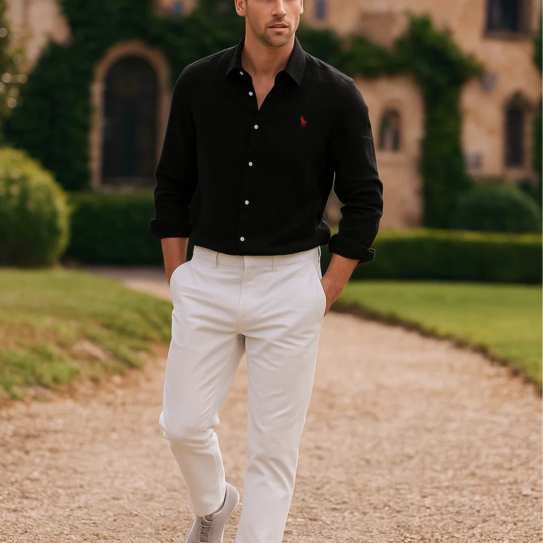 RL Schlankes Button-Up-Hemd